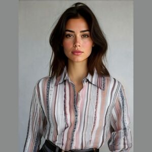 DYLAN LUX SLUB STRIPE SHIRT MULTI